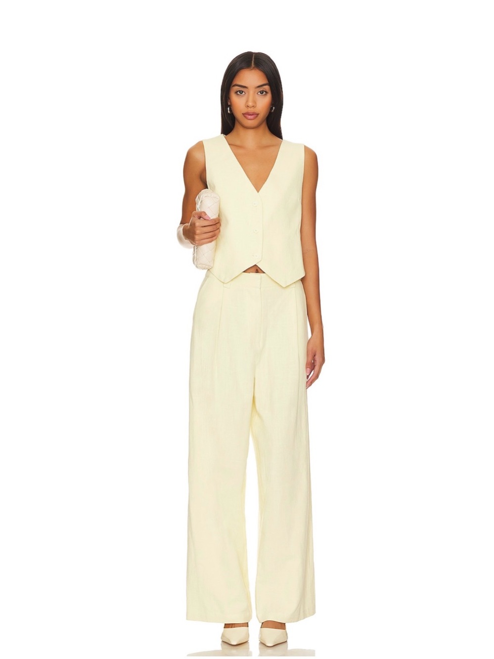 Lioness Wide Leg Trousers in Butter